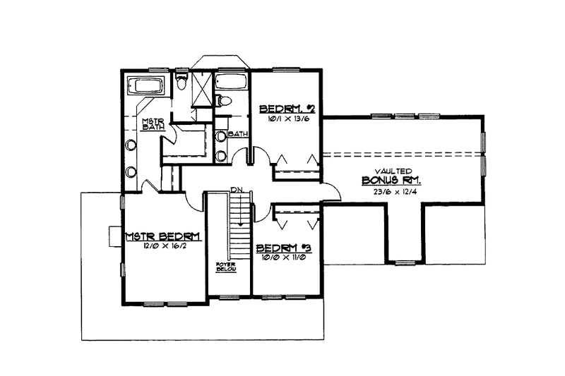 Dream House Plan - Floor Plan - Upper Floor for Country House Plan #997-17 - 3 bed, 2.5 bath