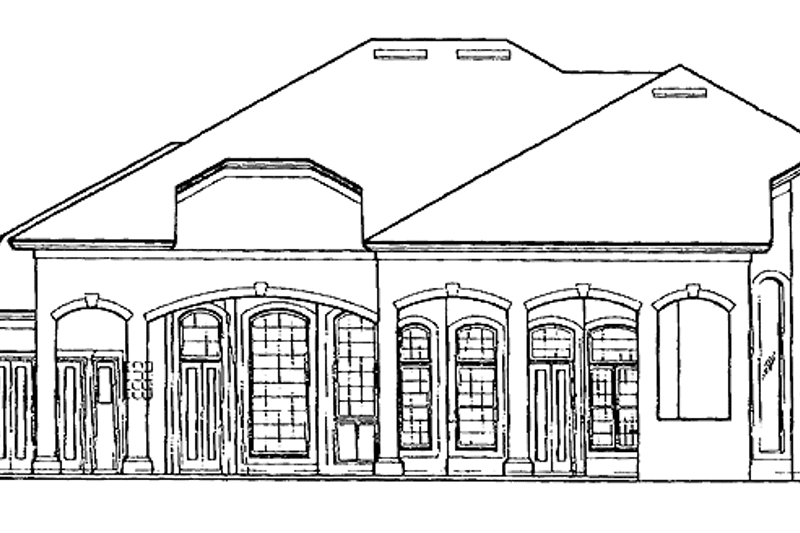 House Blueprint - Exterior - Rear Elevation for Mediterranean House Plan #417-538 - 4 bed, 5 bath