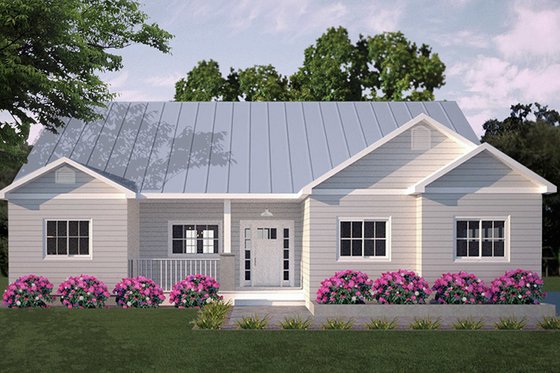 Exterior - Front Elevation 3 for Ranch House Plan #18-9547 - 3 bed, 2 bath