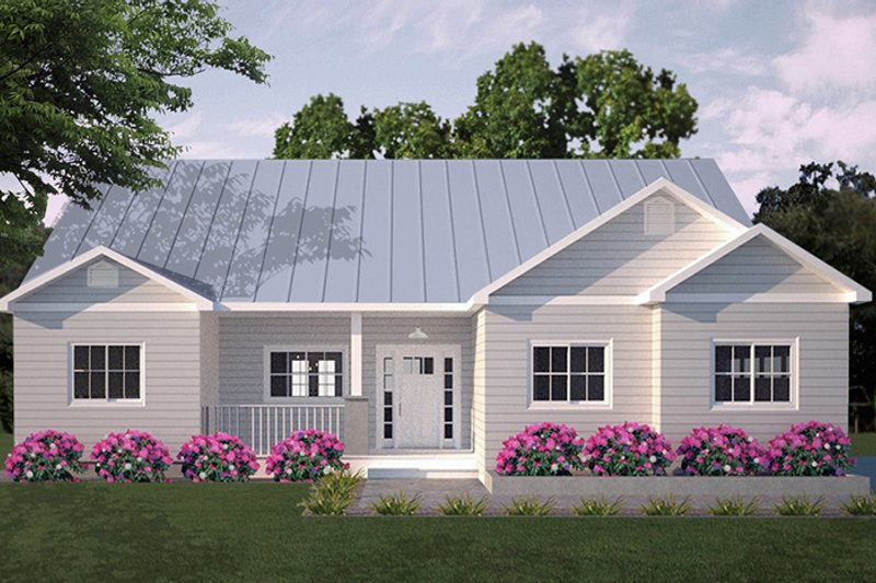 Dream House Plan - Exterior - Front Elevation 3 for Ranch House Plan #18-9547 - 3 bed, 2 bath