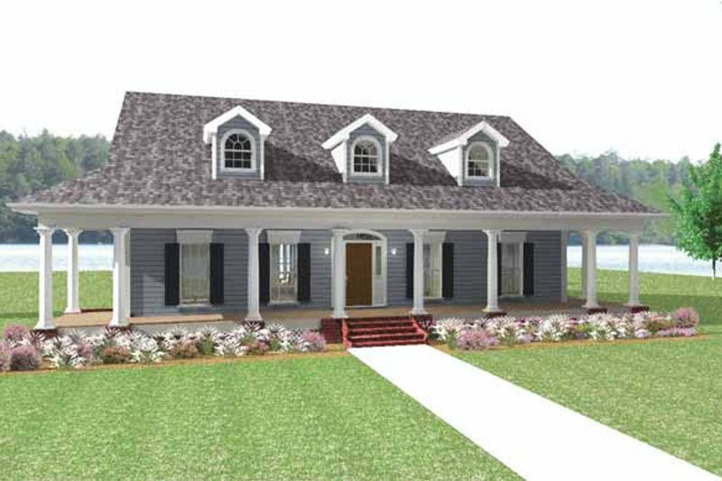 Architectural House Design - Country Exterior - Front Elevation Plan #44-214