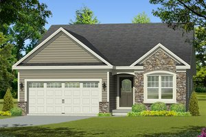 House Plan Design - Exterior - Front Elevation for Ranch House Plan #1010-199 - 3 bed, 2 bath