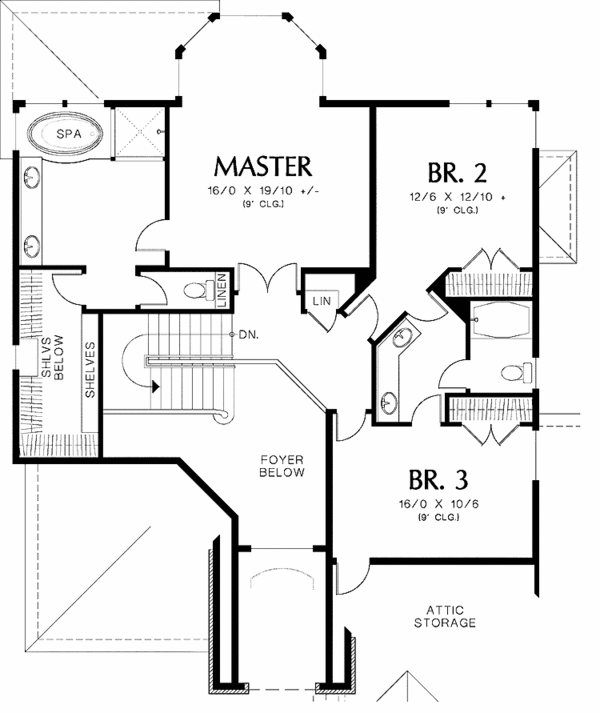 Dream House Plan - Country Floor Plan - Upper Floor Plan #48-841