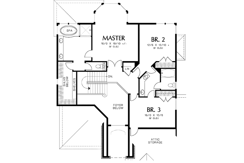 Architectural House Design - Floor Plan - Upper Floor for Country House Plan #48-841 - 3 bed, 2.5 bath
