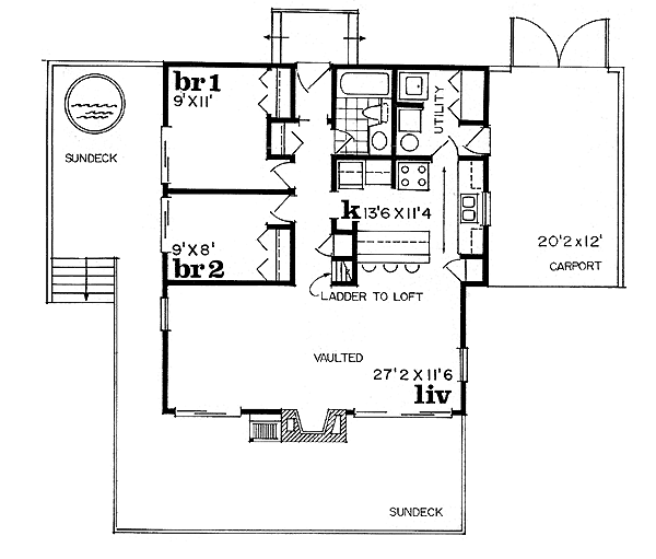 Architectural House Design - Modern Floor Plan - Main Floor Plan #47-102