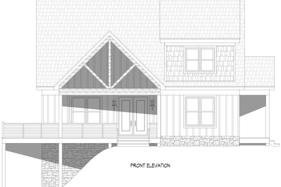 Exterior - Front Elevation 3 for Country House Plan #932-1227 - 4 bed, 3.5 bath