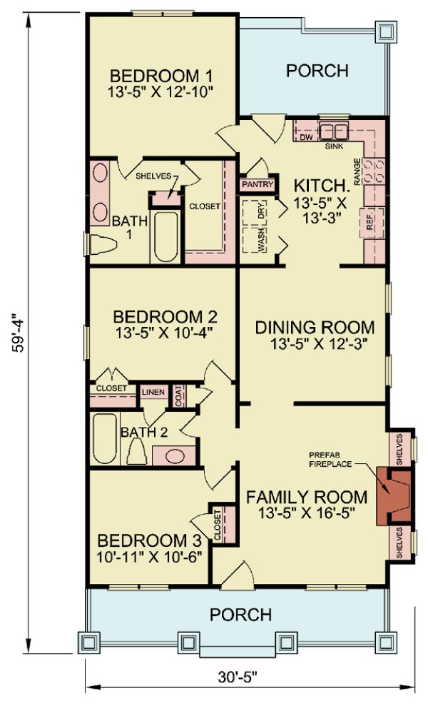 Architectural House Design - Craftsman Floor Plan - Main Floor Plan #54-660