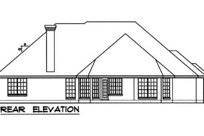 Architectural House Design - Exterior - Rear Elevation for European House Plan #40-160 - 4 bed, 2 bath