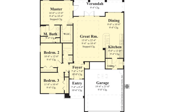 Floor Plan - Main Floor for Ranch House Plan #930-485 - 3 bed, 2 bath