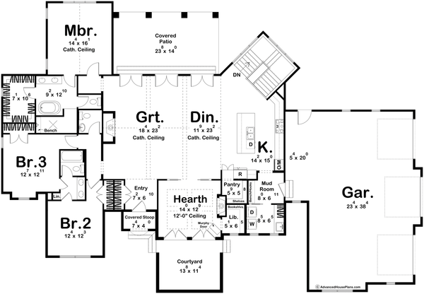 House Blueprint - Modern Floor Plan - Main Floor Plan #455-606