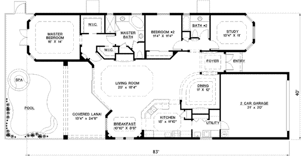 European Floor Plan - Main Floor Plan #27-280