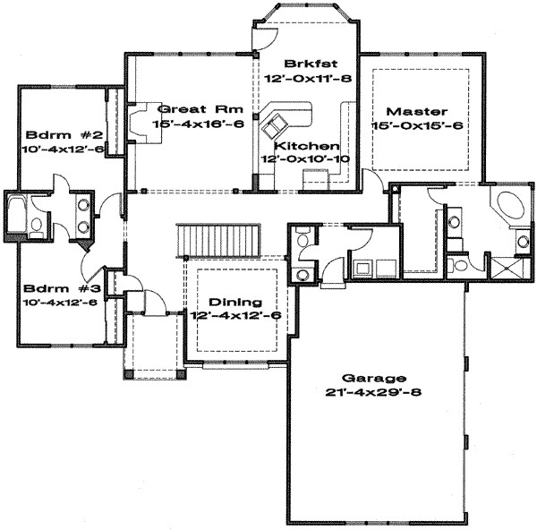 Traditional Floor Plan - Main Floor Plan #6-158