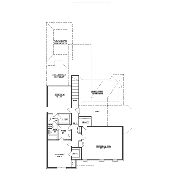 European Floor Plan - Upper Floor Plan #81-372