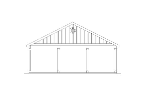 Exterior - Rear Elevation for Traditional House Plan #124-1383, 0 bath