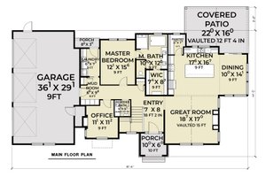 Floor Plan - Main Floor for Contemporary House Plan #1070-214 - 4 bed, 3.5 bath