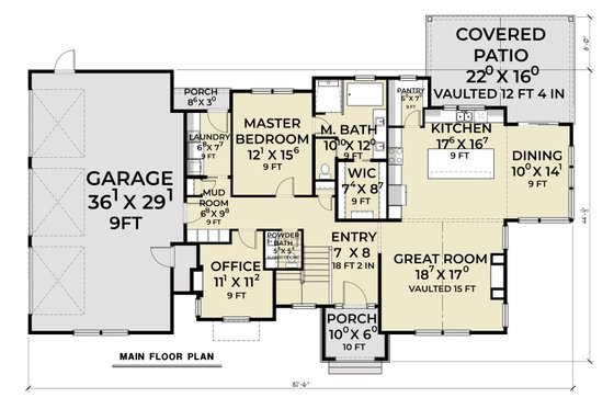 Floor Plan - Main Floor for Contemporary House Plan #1070-214 - 4 bed, 3.5 bath