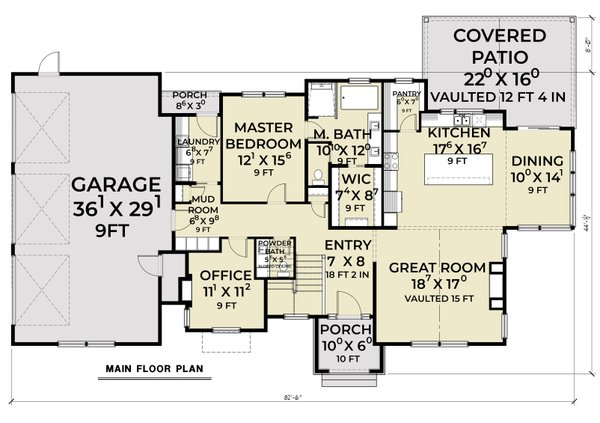 Contemporary Floor Plan - Main Floor Plan #1070-214