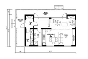Floor Plan - Main Floor for Modern House Plan #549-2 - 3 bed, 2 bath
