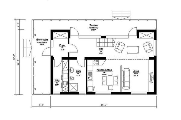 Modern Floor Plan - Main Floor Plan #549-2
