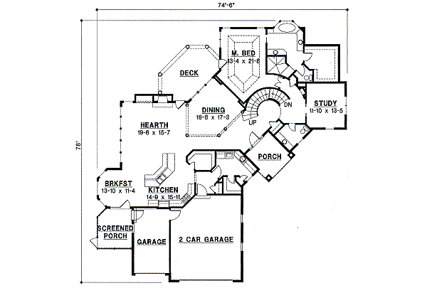 European Floor Plan - Main Floor Plan #67-704