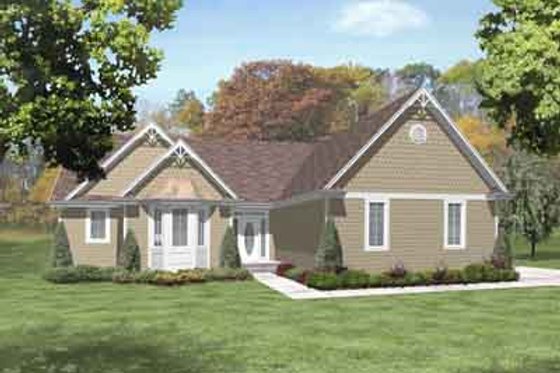 Exterior - Front Elevation for Traditional House Plan #50-266 - 3 bed, 2 bath