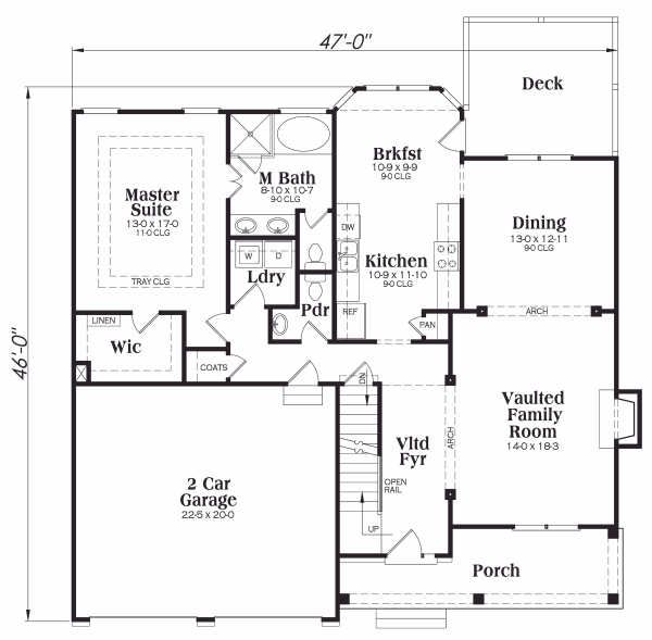 Architectural House Design - Country Floor Plan - Main Floor Plan #419-121