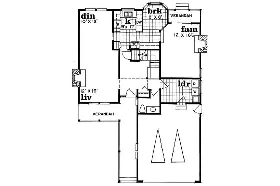 Floor Plan - Main Floor for Traditional House Plan #47-399 - 3 bed, 2.5 bath