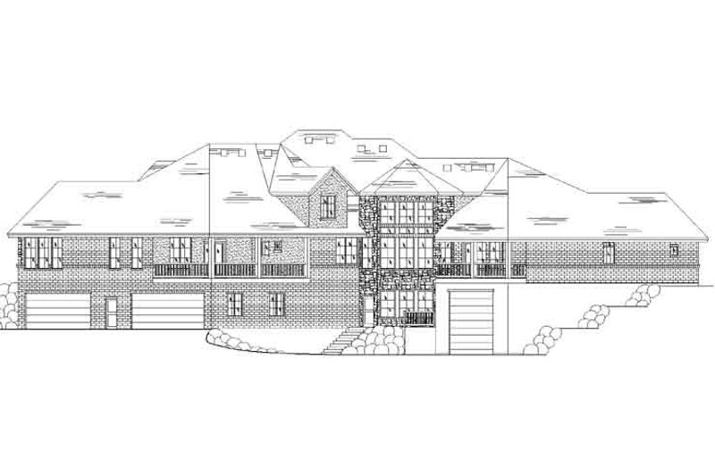 House Plan Design - Exterior - Rear Elevation for Traditional House Plan #5-450 - 5 bed, 5.5 bath
