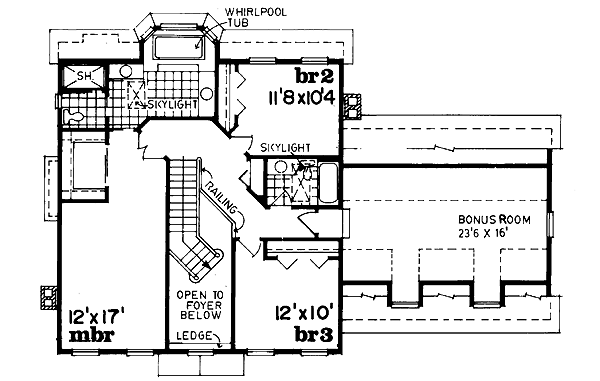 Colonial Floor Plan - Upper Floor Plan #47-284