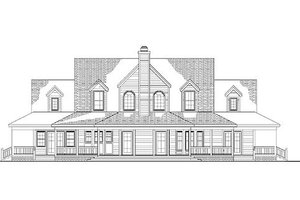 Exterior - Rear Elevation for Country House Plan #72-155 - 4 bed, 3.5 bath