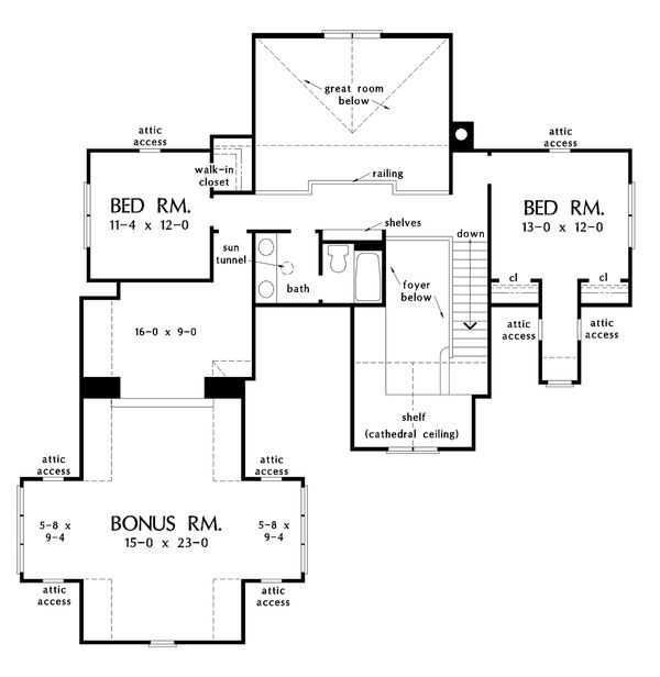 Home Plan - European Floor Plan - Upper Floor Plan #929-1033