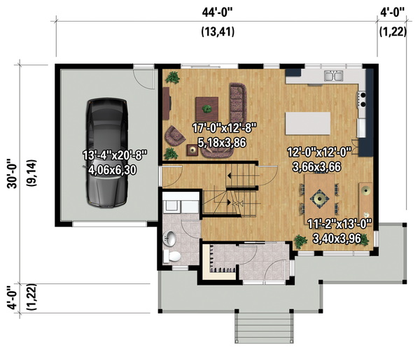 Contemporary Floor Plan - Main Floor Plan #25-4373