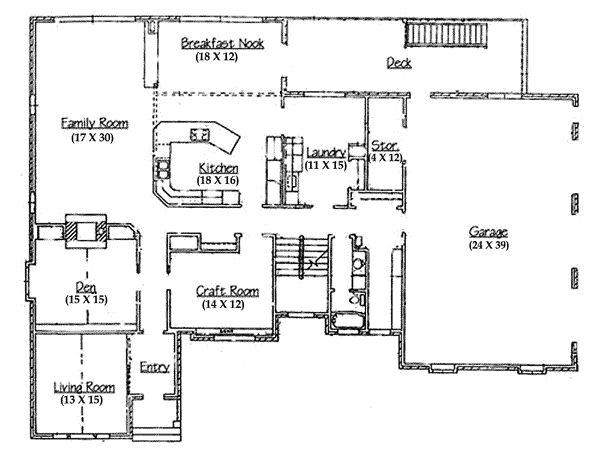 Architectural House Design - Traditional Floor Plan - Main Floor Plan #5-224