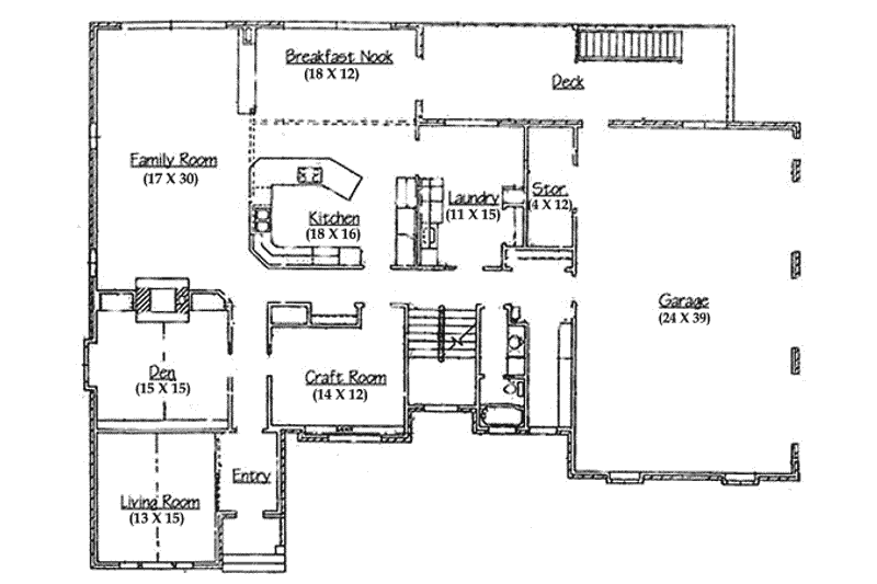 Dream House Plan - Floor Plan - Main Floor for Traditional House Plan #5-224 - 6 bed, 5 bath