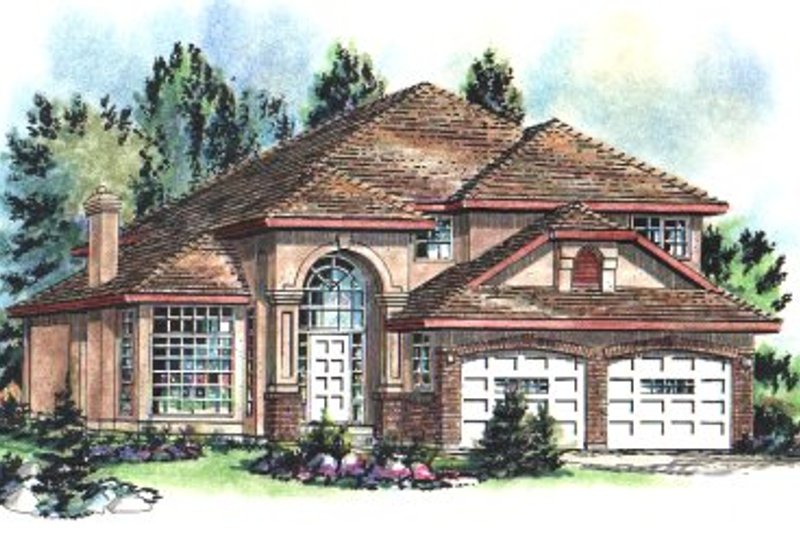 House Blueprint - European Exterior - Front Elevation Plan #18-236