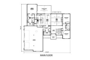 Floor Plan - Main Floor for Country House Plan #1089-52 - 3 bed, 2.5 bath