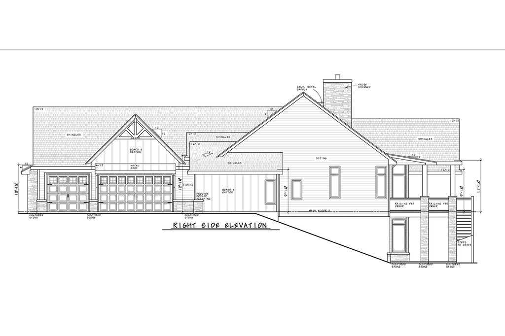 Exterior - Front Elevation 3 for Farmhouse House Plan #20-2637 - 5 bed, 4 bath