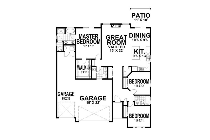 Architectural House Design - Floor Plan - Main Floor for Craftsman House Plan #112-259 - 3 bed, 2 bath