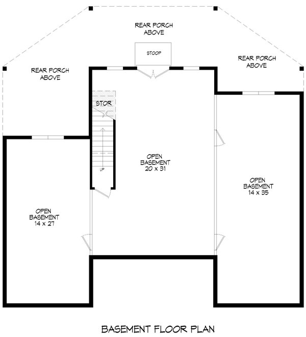 House Blueprint - Country Floor Plan - Lower Floor Plan #932-1350