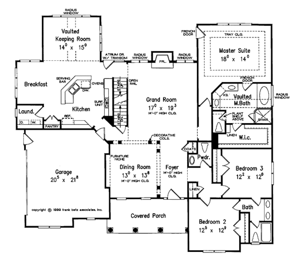 House Plan Design - Colonial Floor Plan - Main Floor Plan #927-594