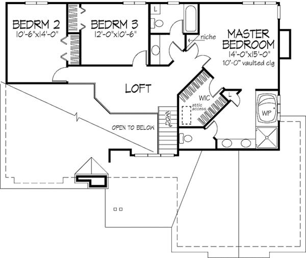 House Plan Design - Country Floor Plan - Upper Floor Plan #320-1147