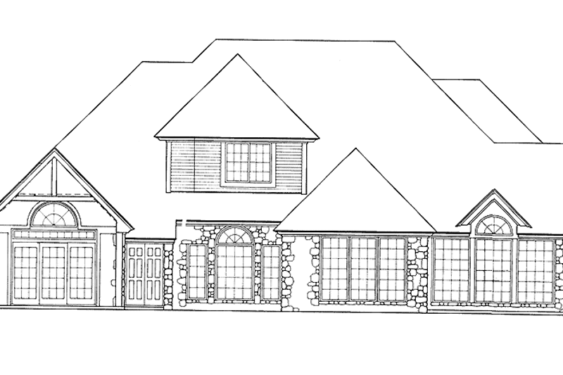 Home Plan - Exterior - Rear Elevation for Traditional House Plan #310-1127 - 4 bed, 3.5 bath