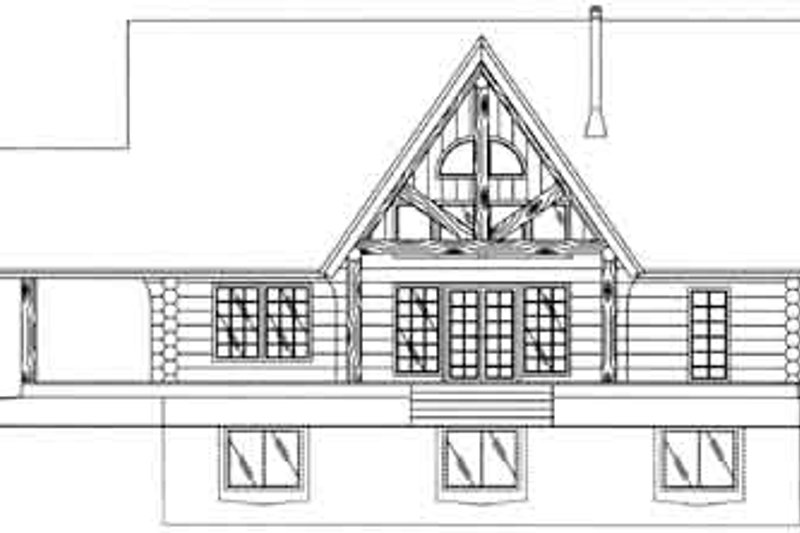 Home Plan - Exterior - Rear Elevation for Log House Plan #117-497 - 3 bed, 2.5 bath