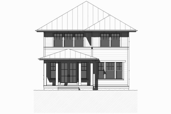 Exterior - Front Elevation 1 for Prairie House Plan #901-116 - 4 bed, 3.5 bath