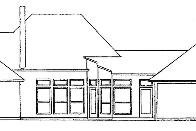 Architectural House Design - Exterior - Rear Elevation for Country House Plan #301-130 - 3 bed, 2 bath