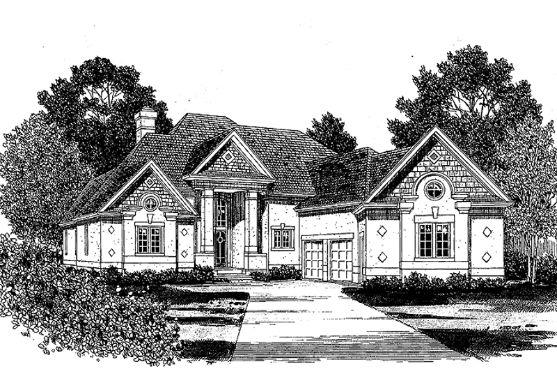 Dream House Plan - Mediterranean Exterior - Front Elevation Plan #453-406