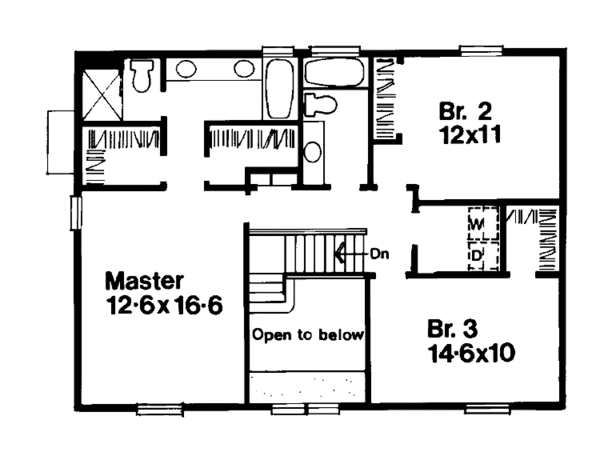 Architectural House Design - Prairie Floor Plan - Upper Floor Plan #300-140