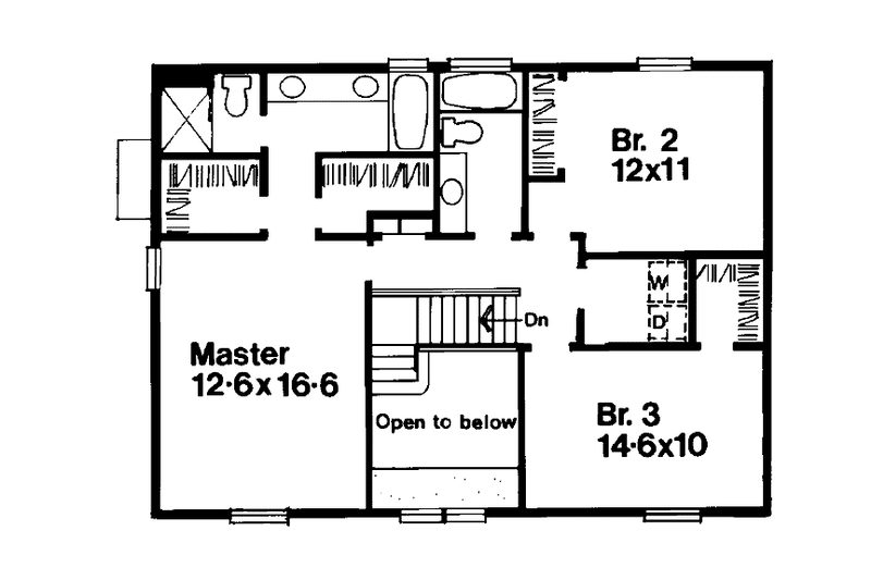 Home Plan - Floor Plan - Upper Floor for Prairie House Plan #300-140 - 3 bed, 2.5 bath