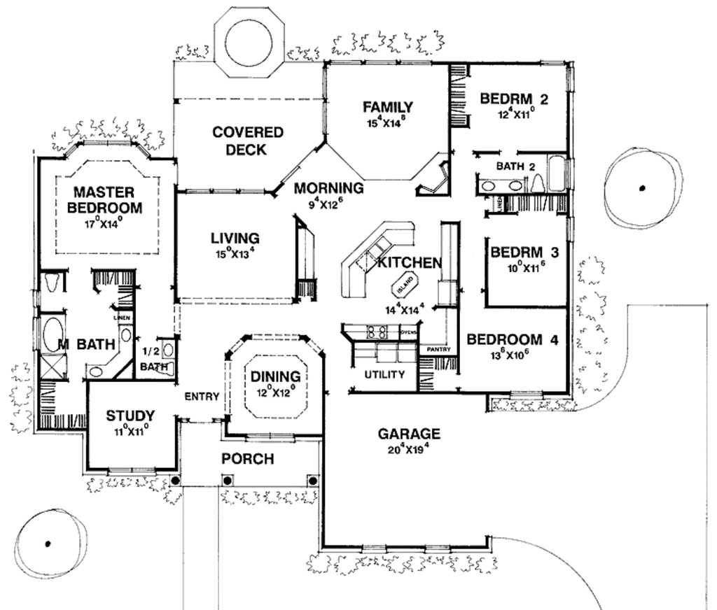 Ranch Style House Plan - 4 Beds 2.5 Baths 2623 Sq/Ft Plan #472-87