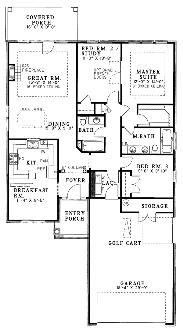 Dream House Plan - Country Floor Plan - Main Floor Plan #17-2648
